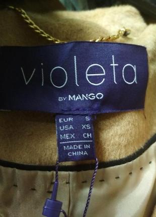 Жіноче бежеве пальто з вовни з капюшоном батал l-xl mango violeta оригінал5 фото