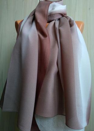 Нежный шифоновый турецкий шарф палантин весна лето, коричневый шоколадный, в цветах2 фото