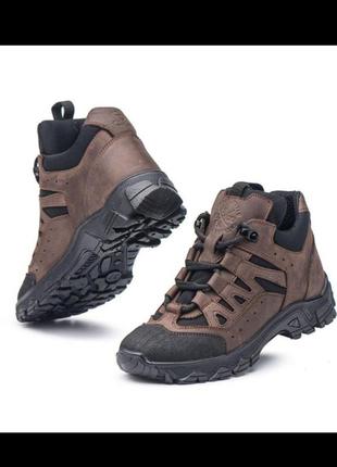 Кросівки тактичні шкіряні дихаючі коричневі, військове взуття, тактические кроссовки дышащие коричневые, тактическая обувь размеры 37-46