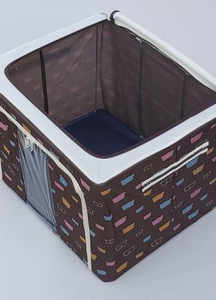 Коробка-органайзер каркасна коричневого  кольору ш 50 * д 40 * в 33 см. для зберігання6 фото