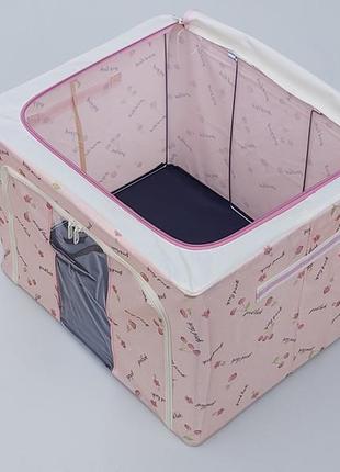 Коробка-органайзер каркасна рожевого кольору ш 50 * д 40 * в 33 см. для зберігання3 фото