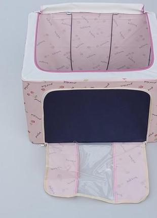 Коробка-органайзер каркасна рожевого кольору ш 50 * д 40 * в 33 см. для зберігання2 фото