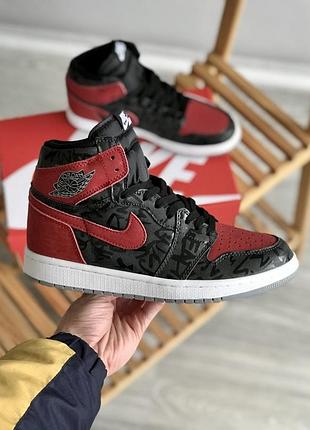 Мужские кроссовки nike air jordan 1 mid black red 40-41-42-44-45