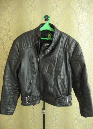 Куртка байкерская черная мужская косуха мото кожаная l1 фото