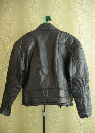Куртка байкерская черная мужская косуха мото кожаная l3 фото