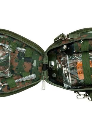 Туристичний набір "турист" 8 в 1 фляга 240 мл, фляга 90 мл, ложка, виделка, 2 стопки, лійка в сумці