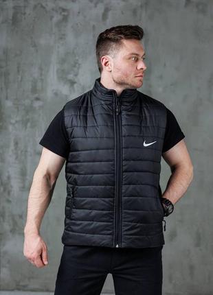 Чоловіча чорна жилетка nike безрукавка / чоловічий чорний жилет найк