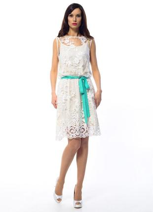 Новое роскошное платье iren claire! дорогое кружево+мятный пояс!