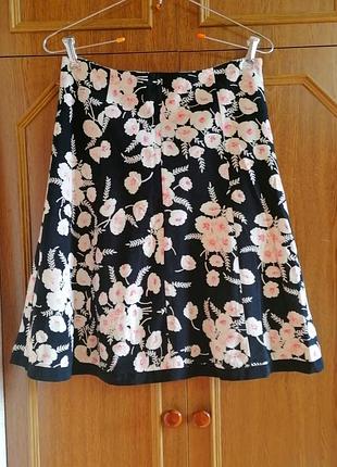 Красивая женская коттоновая юбка восьмиклинка