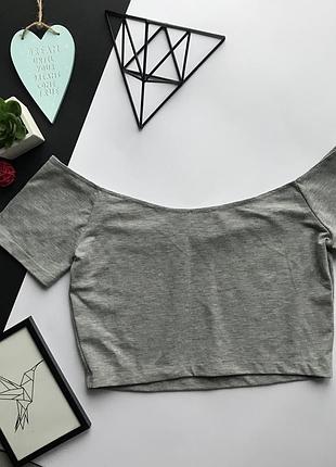 Базовый серый топ с открытыми плечами asos / серый та плечи