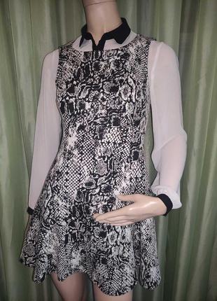 Платье, сарафан стрейч бело-черная "miss selfridge"1 фото