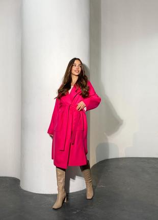 Яркое весеннее кашемировое пальто вери фиолетовое лавандовое малиновое розовое4 фото