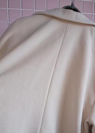 Женское короткое кашемировое пальто с поясом 50 размер6 фото