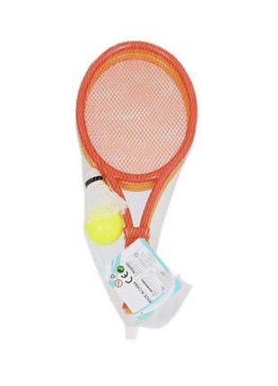 Набор детских ракеток для тенниса bambi детская 2шт, 37-16,5 см, мячик, mr0662(orange-red)