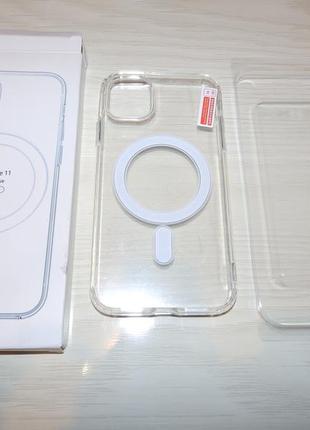 Чехол silicone clear case with magsafe для iphone 11 2