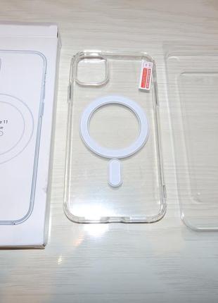 Чехол silicone clear case with magsafe для iphone 112 фото