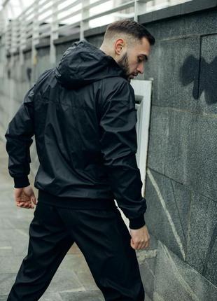 Вітровка чоловіча куртка nike windrunner - захист від дощу та вітру зі стильним дизайном jacket чорний2 фото