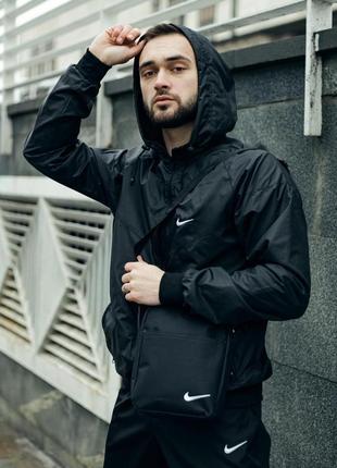 Вітровка чоловіча куртка nike windrunner - захист від дощу та вітру зі стильним дизайном jacket чорний3 фото