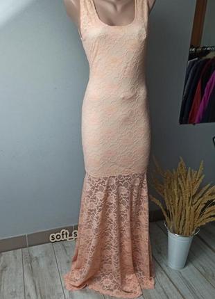 Платье платье женское долгое вечернее гипюр