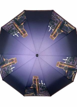 Жіноча складна парасоля автомат c принтом від thebest-flagman, нічне місто, f0136-14 фото