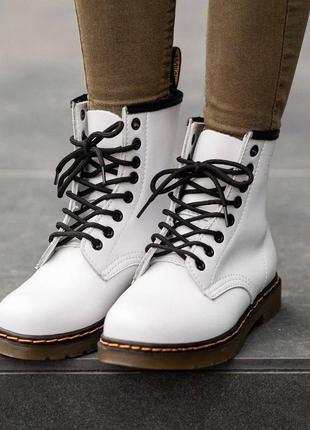 Белые ботинки из натуральной кожи / черевики шкіряні dr. martens / кожа, весна6 фото