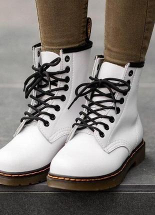 Белые ботинки из натуральной кожи / черевики шкіряні dr. martens / кожа, весна9 фото