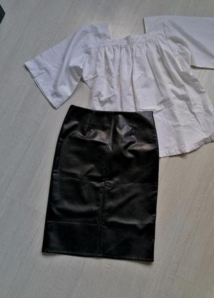 🖤чорна спідниця із еко шкіри,спідниця шкіряна