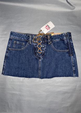 Джинсовая юбка французский бренд jennyfer размер 38 размерная сетка в карусели2 фото