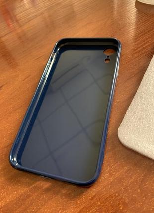 Чехол на iphone xr в темно синем цвете, новый3 фото