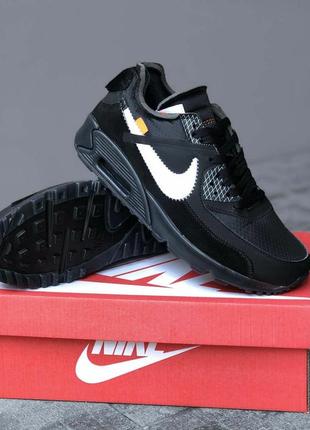 Кроссовки nike off white air max 90 black2 фото