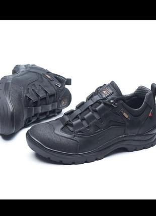 Тактичні шкіряні чорні кросівки, взуття військове, военные кроссовки черные размеры 34-483 фото