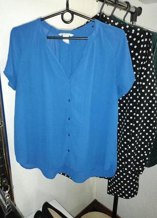 Блуза ярко-синяя