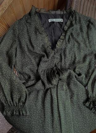 Платье zara хаки 3