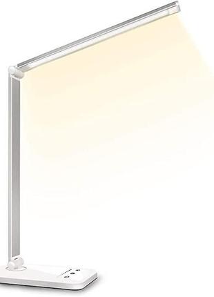 Настільна led лампа сенсорна з регульованою яскравістю qm019 з usb-портом для заряджання