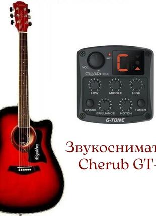 Электроакустическая гитара equites eq900c rds 41+cherub gt-3 pream