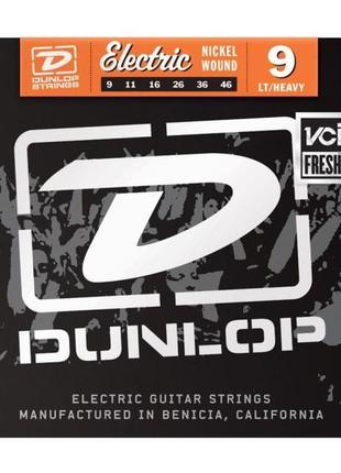 Струни dunlop для електрогітари den0946 nickel plated steel light (009-046)