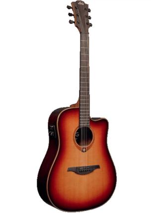 Гитара электроакустическая lag tramontane t100dce-brs @