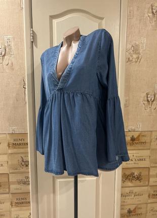 Блуза рубашка лиоцел свободная