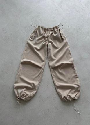 Коттоновые брюки карго цвета: черный, беж, графит7 фото