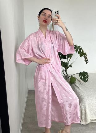 Винтажное японское розовое кимоно3 фото