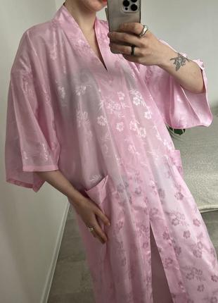 Вінтажне японське рожеве кімоно5 фото