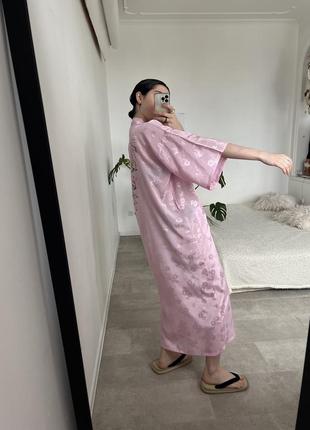 Винтажное японское розовое кимоно6 фото