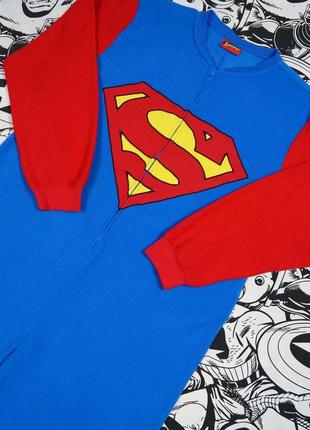 Пижама кигуруми флисовый костюм супермена superman dc comics1 фото