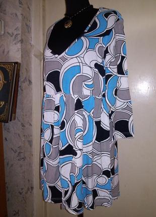 Трикотажная,натуральная,стрейч,приятная блузка-туника,большой размер,trend4 фото