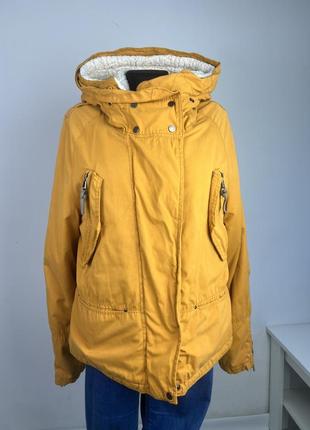 Zara яскрава вільна помаранчева демісезонна куртка з підкладкою, весняна, осіння з капюшоном