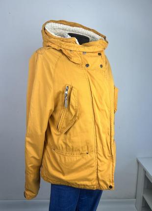 Zara яркая свободная оранжевая демисезонная куртка с подкладкой, весенняя, осенняя с капюшоном2 фото