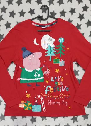 Брендовая трикотажная женская пижамная кофточка для дома и сна peppa family matalan размер l-xl3 фото