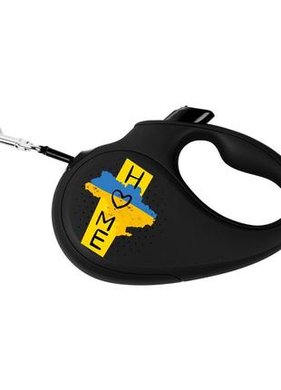 Поводок-рулетка для собак waudog r-leash дом l 5 м до 50 кг черный (8126-0230-01)1 фото