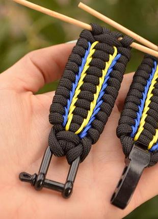Ремешок для часов из паракорда с плетением трилобит и застежкой карабин-регулятор+...