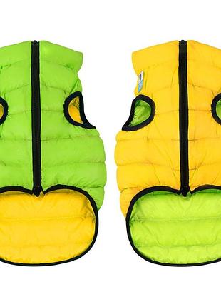 Курточка для собак airyvest двостороння m 47 салатово-жовта